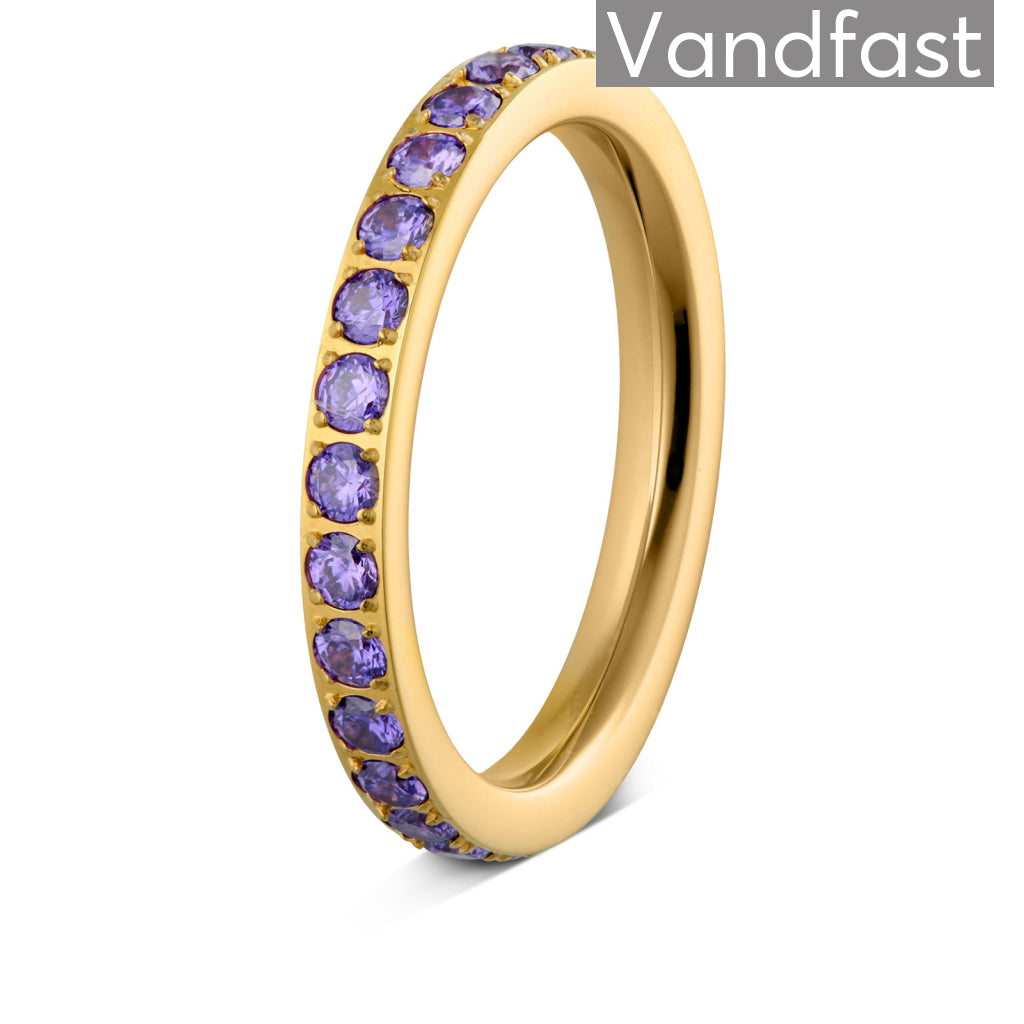 Annebrauner Alliance Lilla Ring 18k Guldbelagt - Eksklusiv Æske