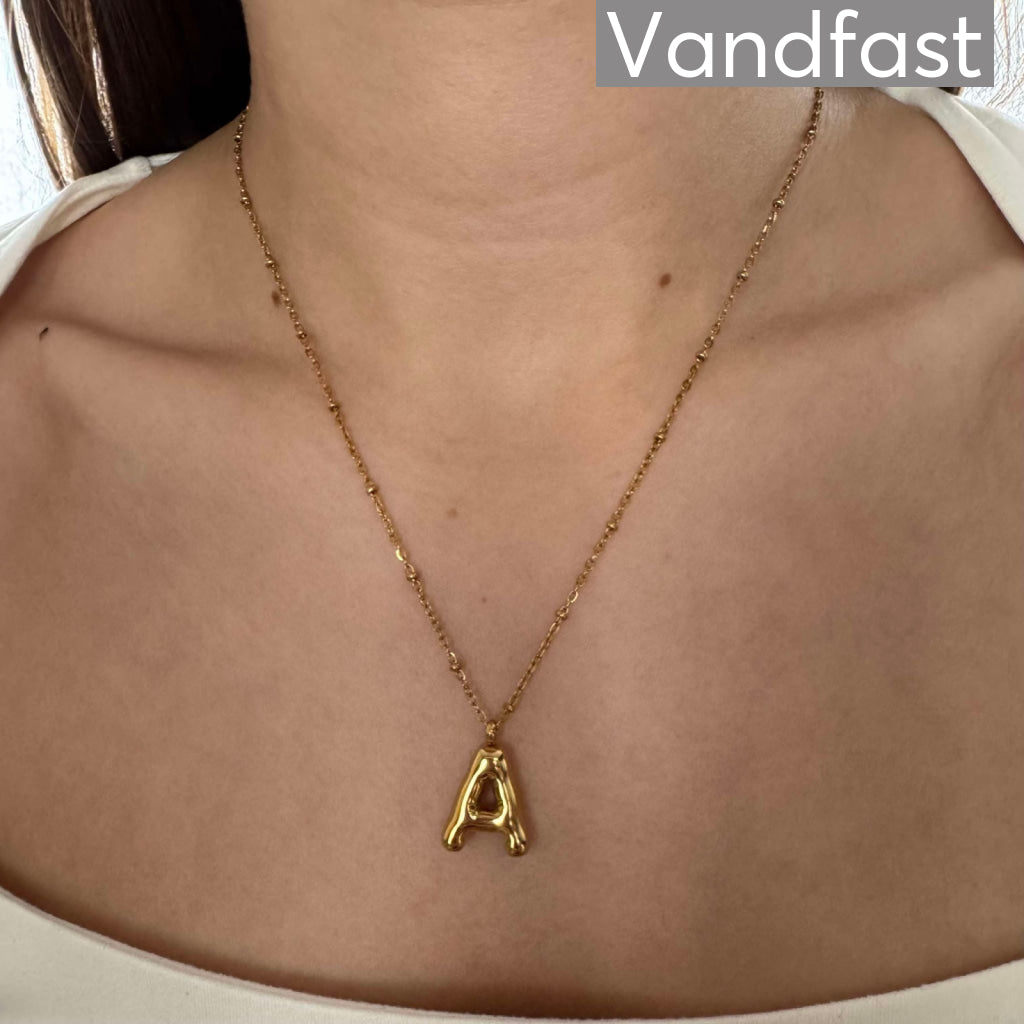 Annebrauner Ballon Bogstav Halskæde - 18K Guldbelagt Smykke