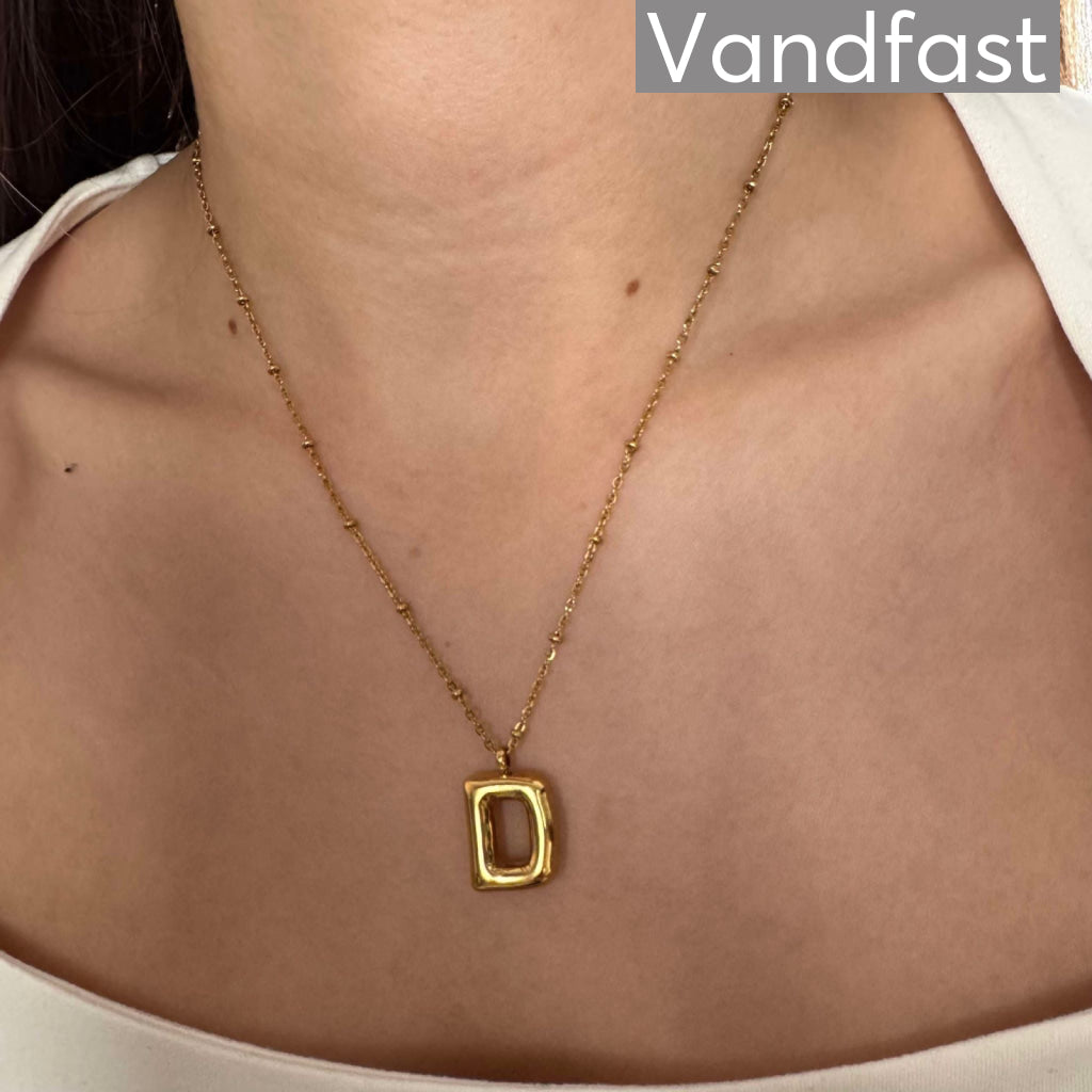 Annebrauner 18k Forgyldt Ballon Bogstav Halskæde - D