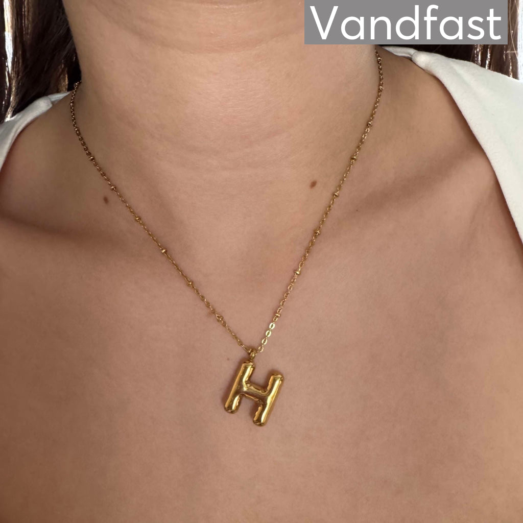 Annebrauner Ballon Bogstav Halskæde - 18k Guldbelagt H