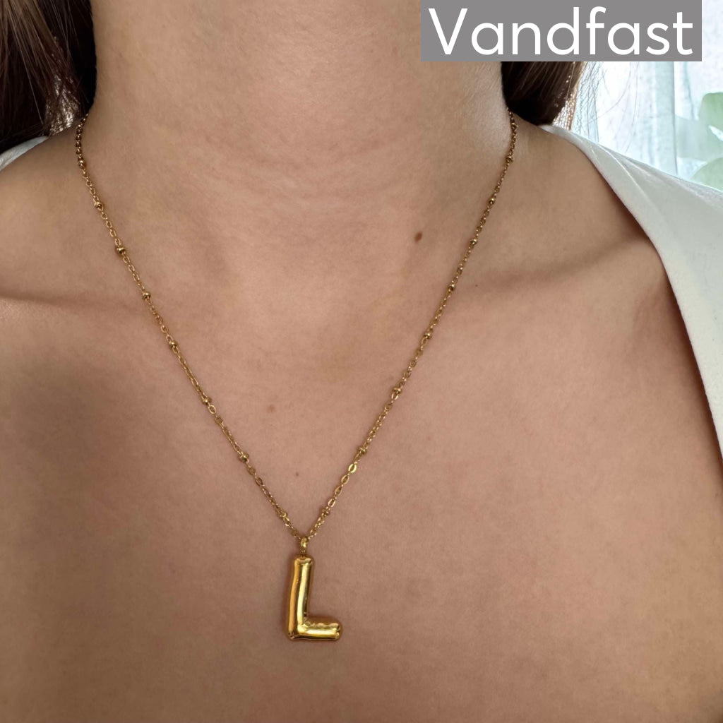 Annebrauner Ballon Bogstav Halskæde - 18K Guldbelagt