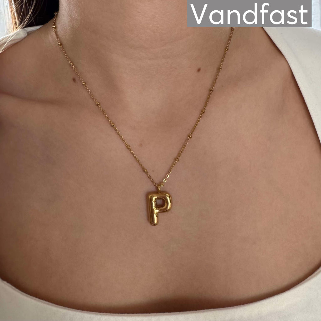 Annebrauner Ballon Bogstav Halskæde - 18k Guldbelagt Smykke