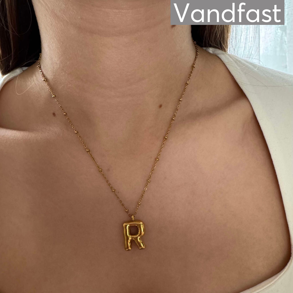 Annebrauner Ballon Bogstav Halskæde - 18k Guldbelagt Smykke