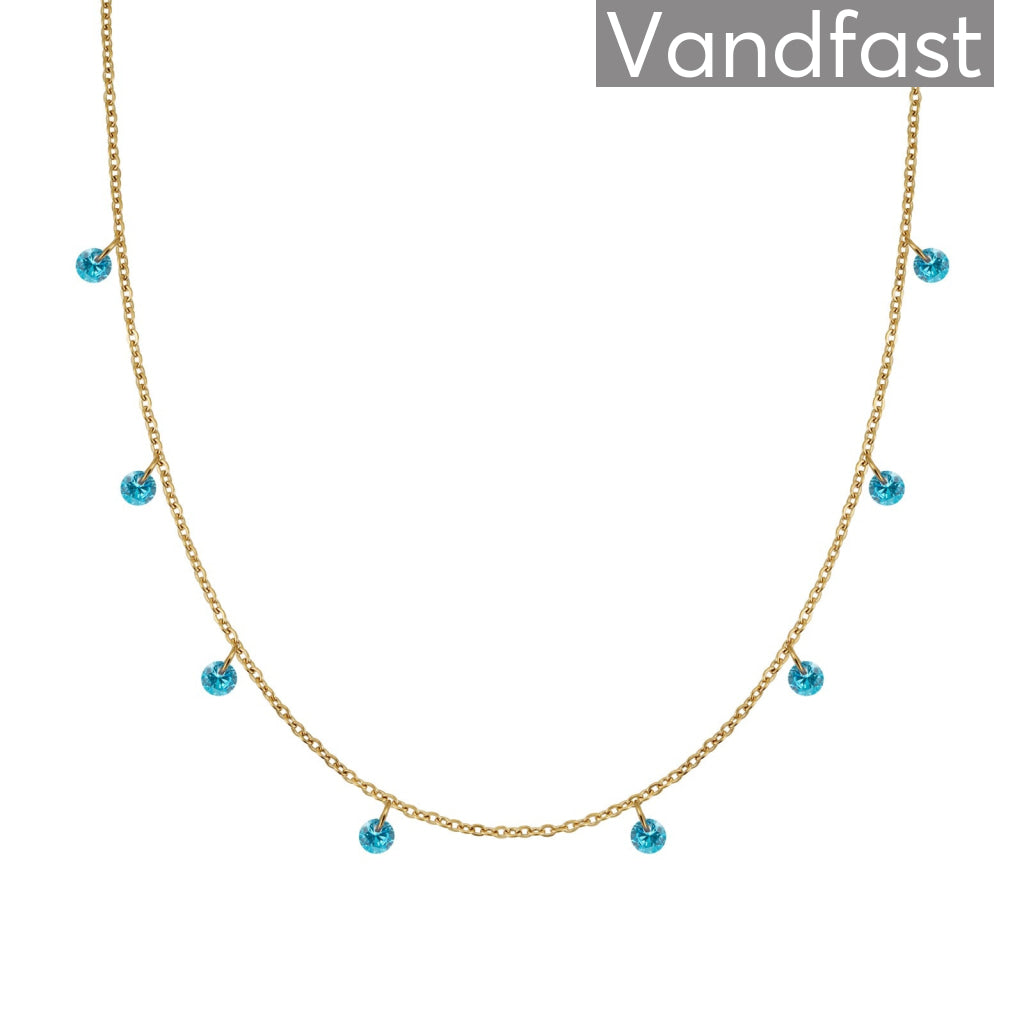 Annebrauner Classy Aquamarine Halskæde 18K Guldbelagt