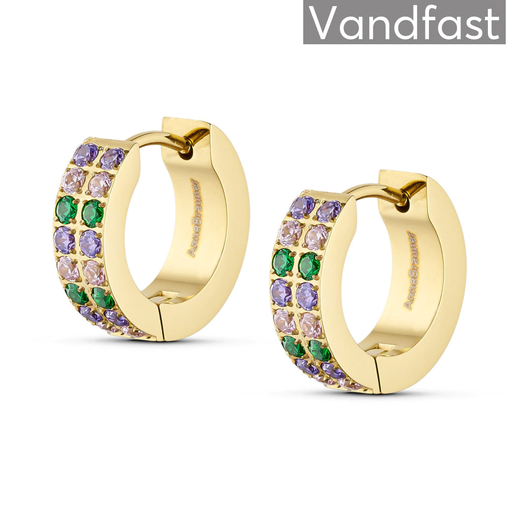 Annebrauner Creole Double Line Øreringe 18k Forgyldt