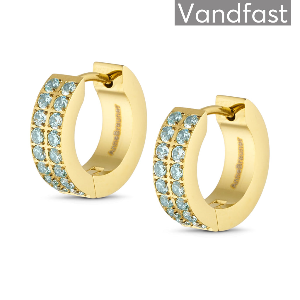 Annebrauner Creole Øreringe L-Aquamarine 18k Guldbelagt