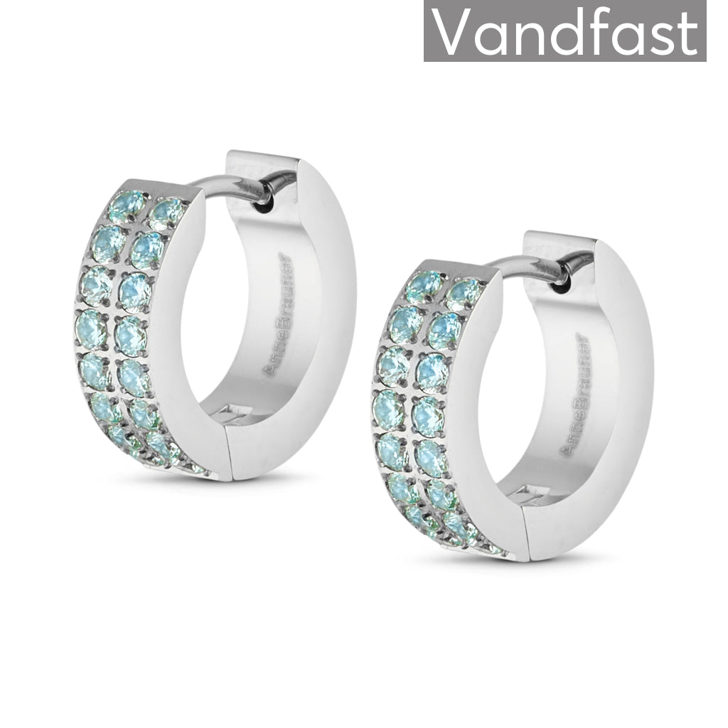 Annebrauner Creole Double Line L-Aquamarine Øreringe på Tilbud