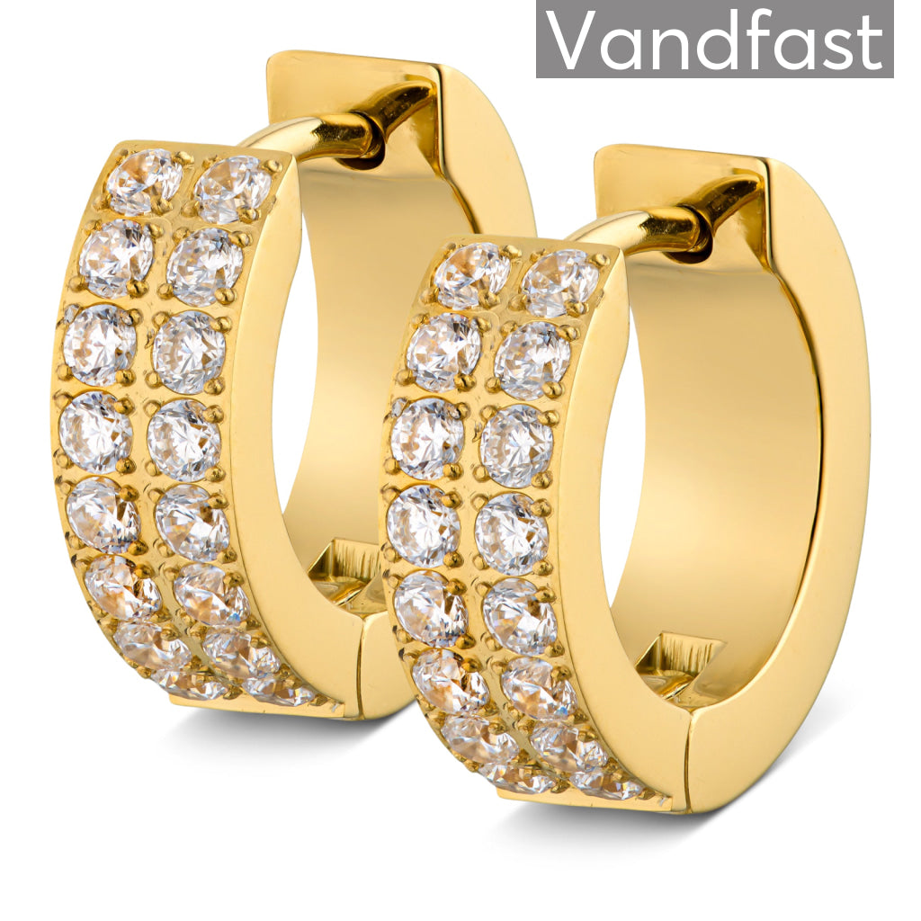 Annebrauner Creole Double Line øreringe i 18k guld