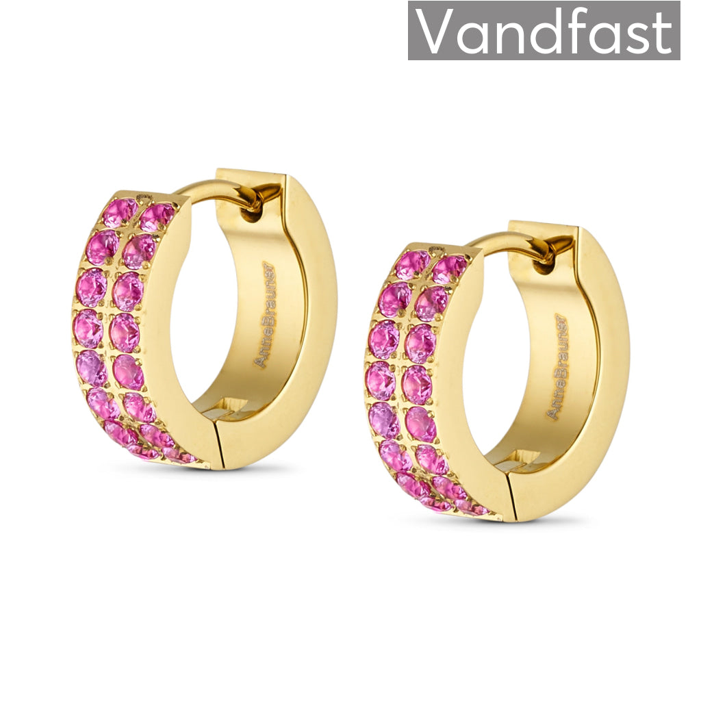 Annebrauner Creole Double Line Øreringe 18k Guldbelagt