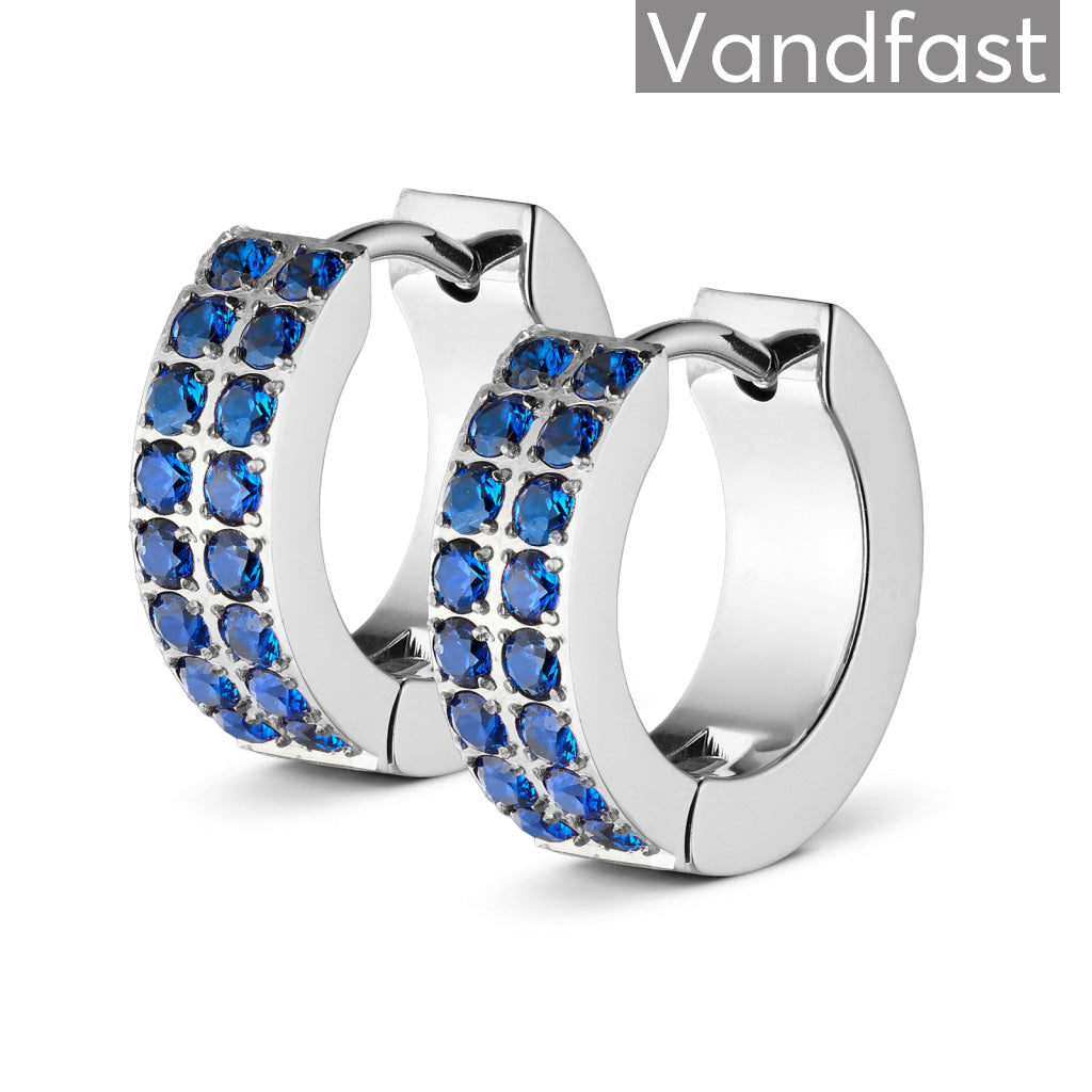 Annebrauner Creole Double Line Safir Øreringe - Eksklusiv Æske