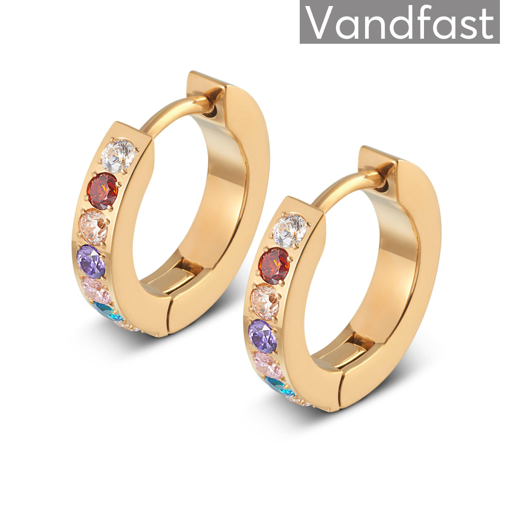 Annebrauner Creole Line Multicolor øreringe - 18k forgyldt