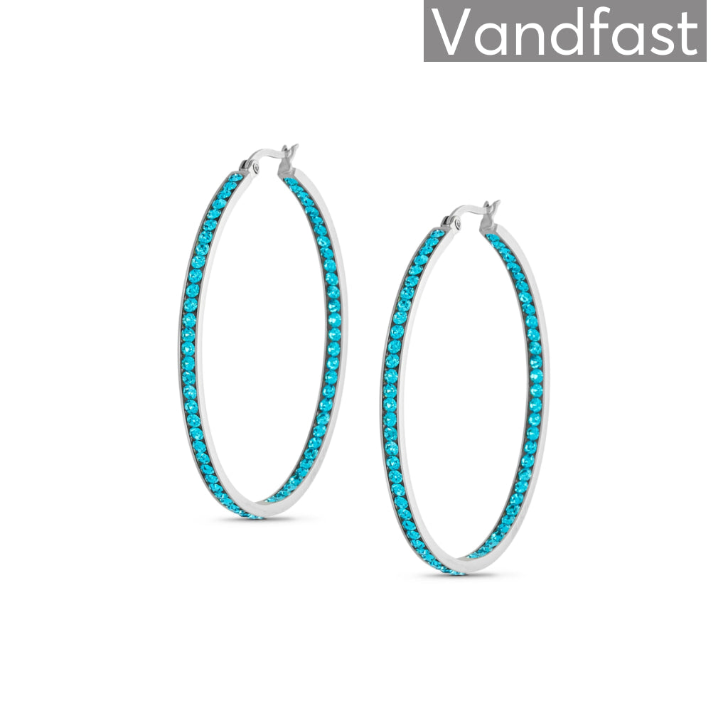 Annebrauner Creole Øreringe med Blå Topaz - Eksklusiv Æske