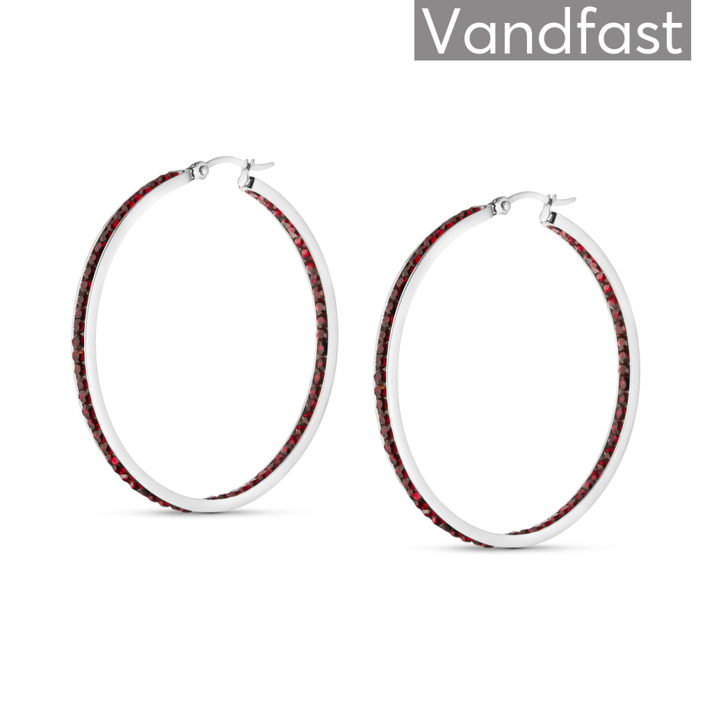 Annebrauner Creole Thin Big Røde Øreringe - Eksklusiv Æske