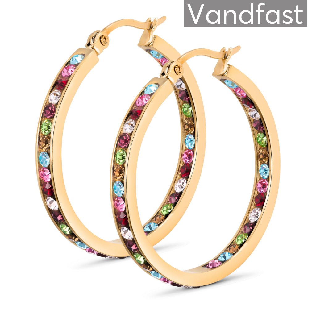 Annebrauner Creole Thin Small Multicolor øreringe 18k Guld