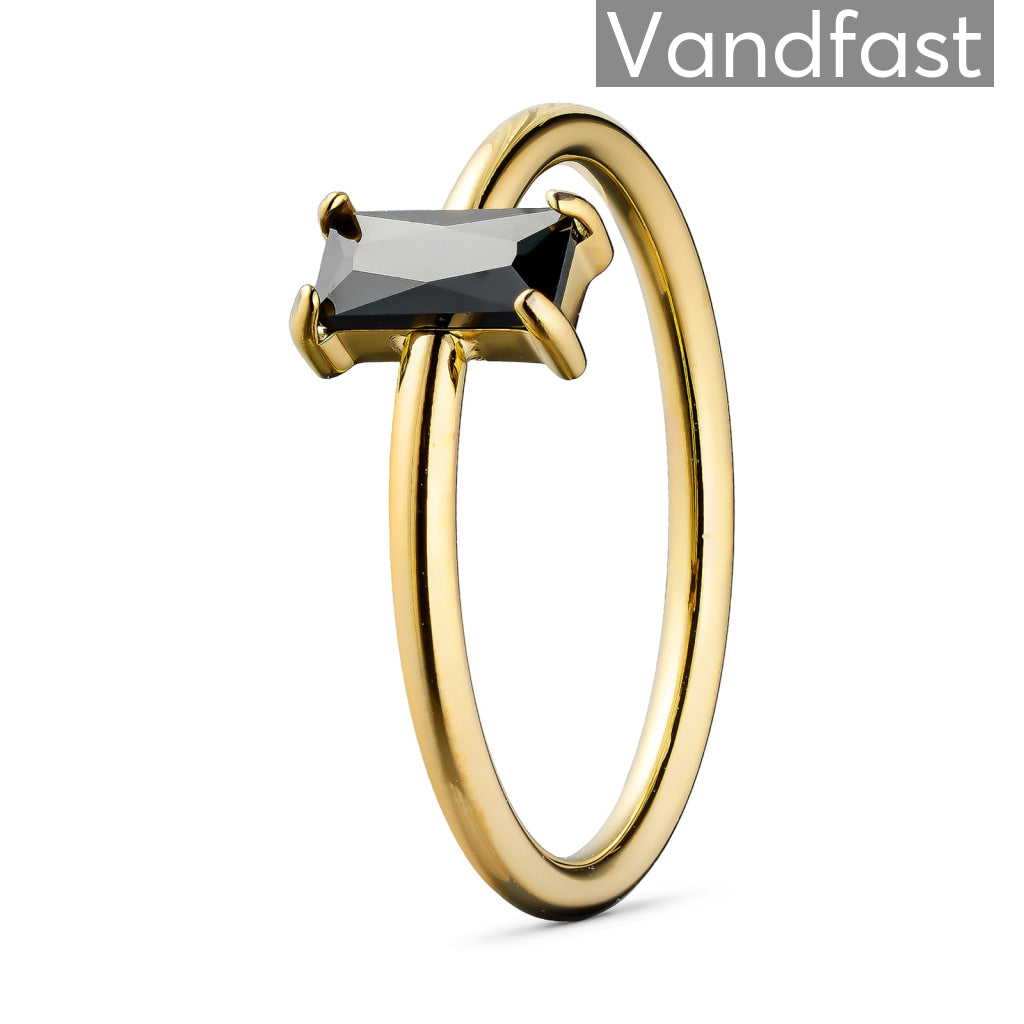 Annebrauner Deluxe Petite Sort Ring i 18k Guldbelægning
