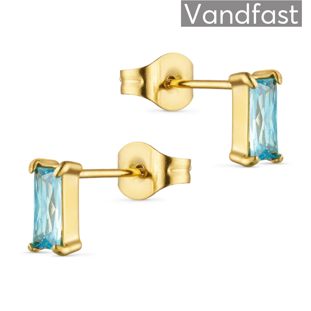 Annebrauner Empress øreringe i aquamarine - 18k forgyldt