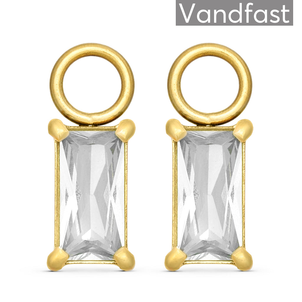 Annebrauner Empress Drops Klare 18k Guldbelagte Vedhæng