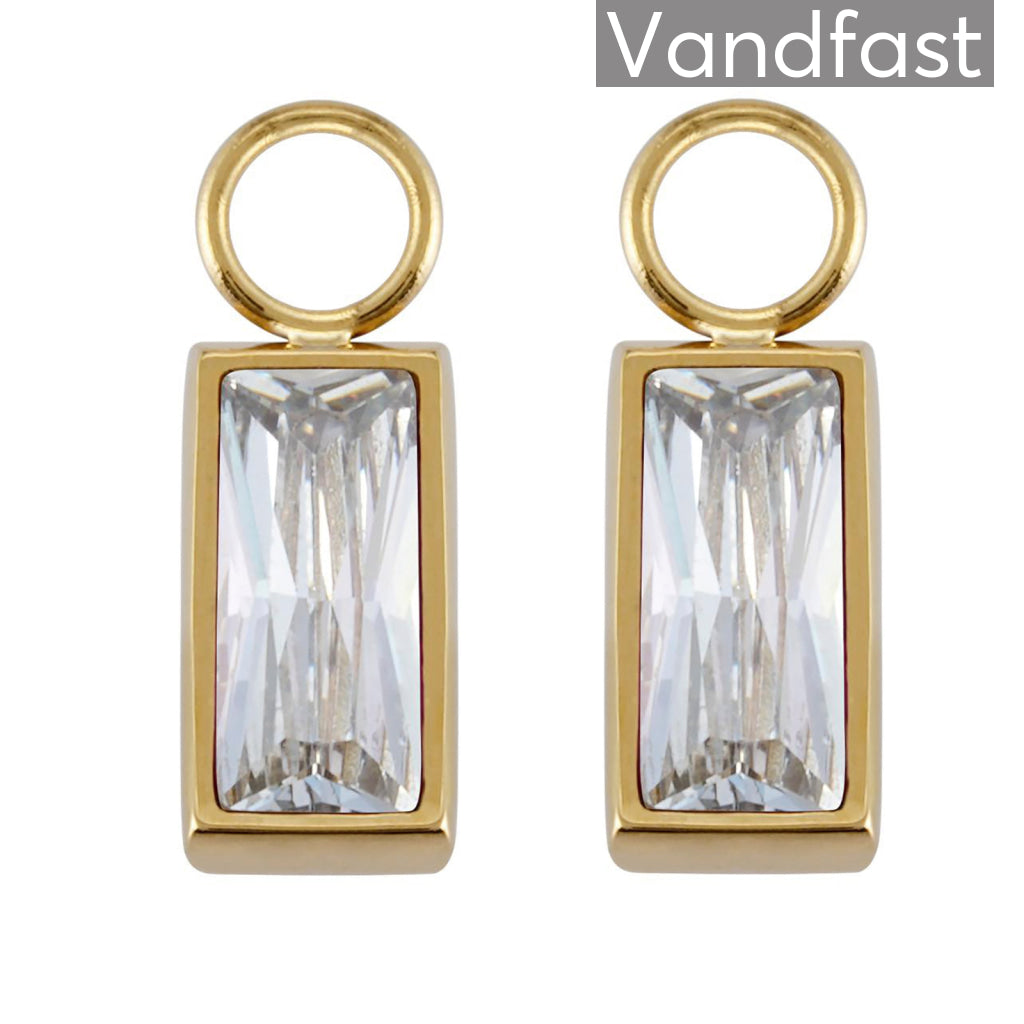 Annebrauner Empress Drops Klare 18k Guldbelagte Vedhæng