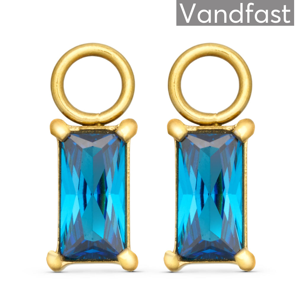 Annebrauner Empress Drops Safirblå 18k Guldbelagt Vedhæng