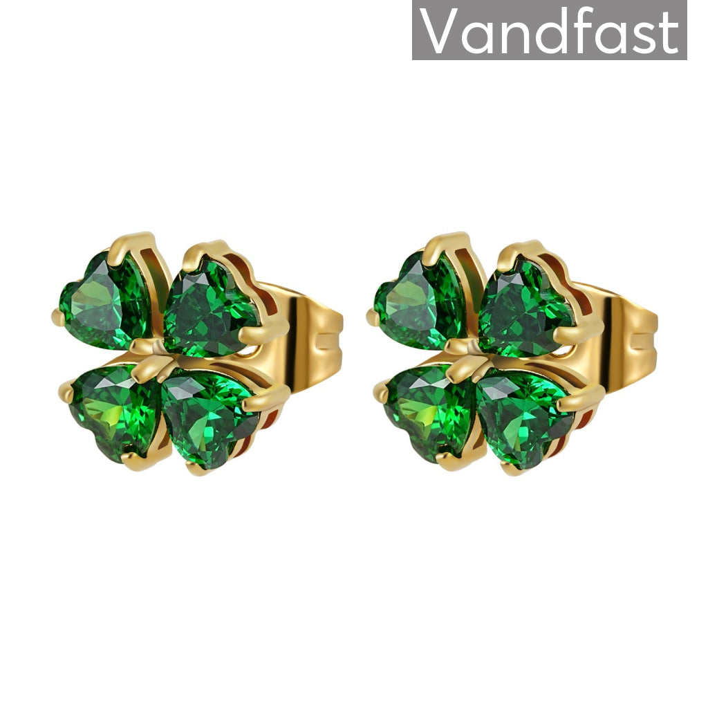 Annebrauner Firkløver Øreringe - 18k Guldbelagt Smykke