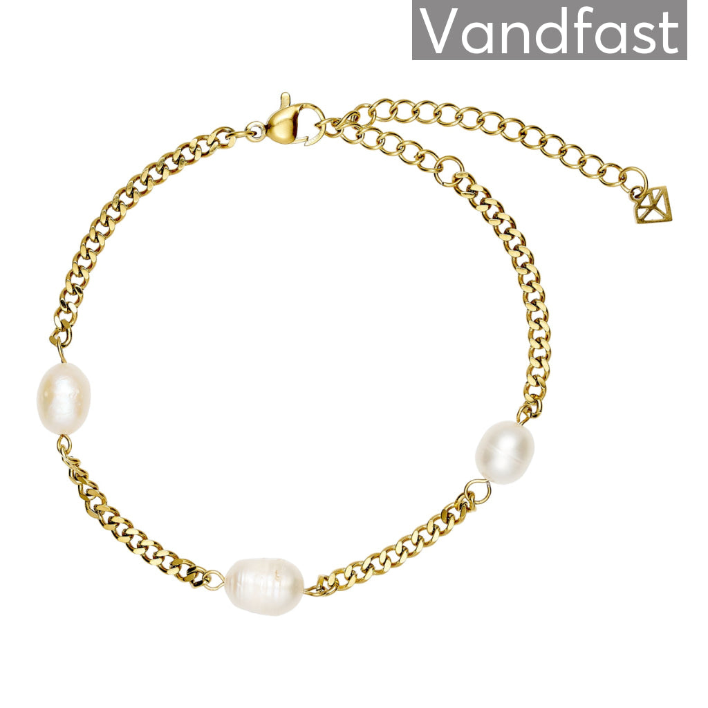 Annebrauner Panzer Pearl Armbånd i 18k Guld - Unik Elegance