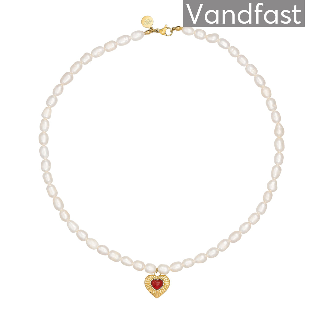 Annebrauner Pearl Heart Halskæde - Begrænset Udgave 18k Guld