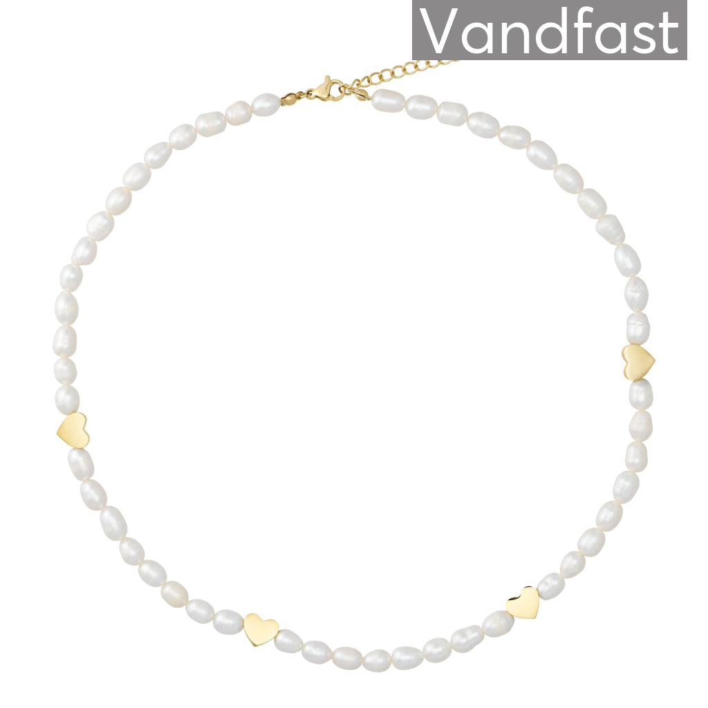 Annebrauner Pearl Love Halskæde 18k Guldbelagt - Eksklusiv!