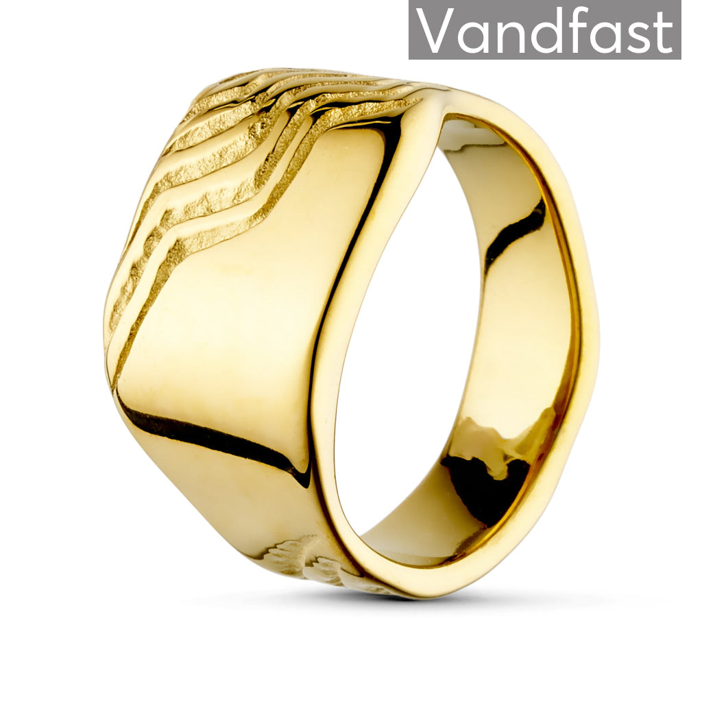 Annebrauner Ripple Ring - 18k Guldbelagt Smykke