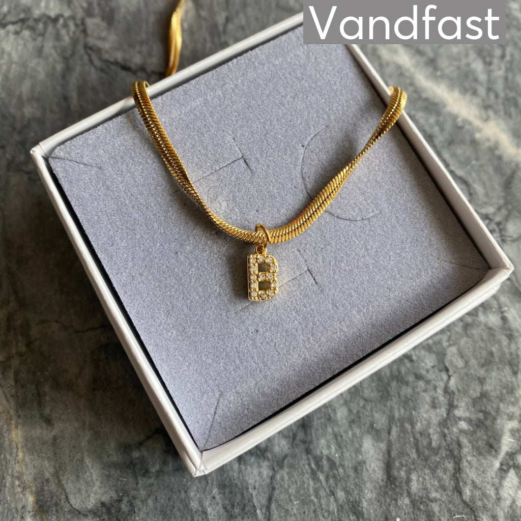 Annebrauner Slange Bogstav Halskæde - 18K Guldbelagt