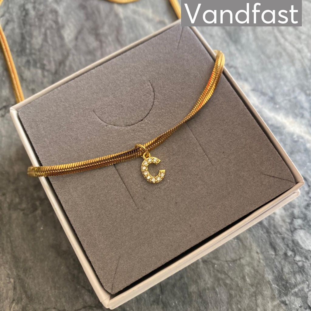 Annebrauner Slange Bogstav Halskæde 18k Guldbelagt