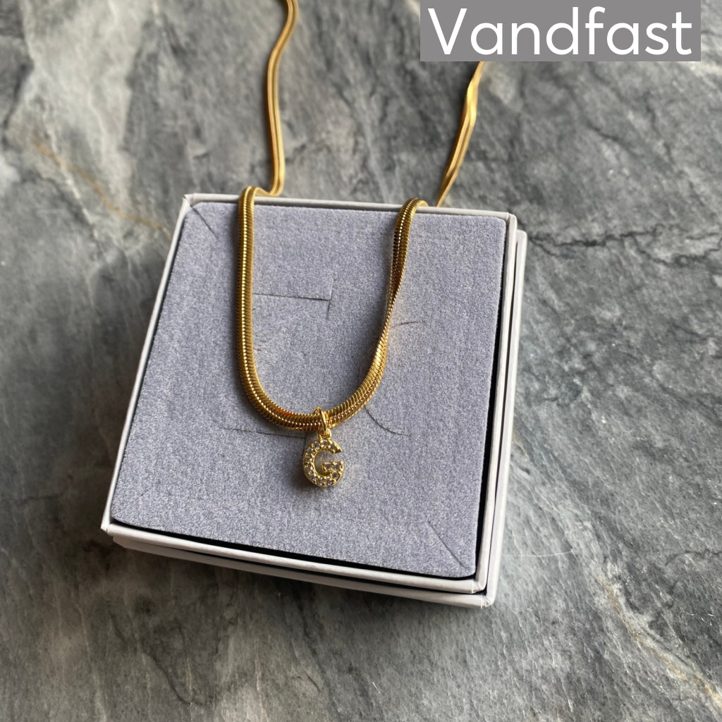 Annebrauner Slange Bogstav Halskæde 18k Guldbelagt