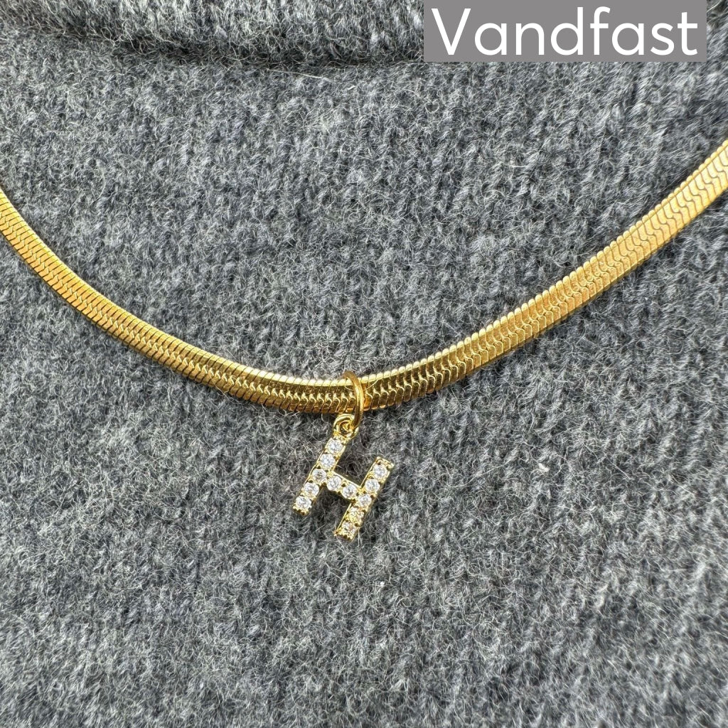 Annebrauner Slange Bogstav Halskæde 18k Guldbelagt - H