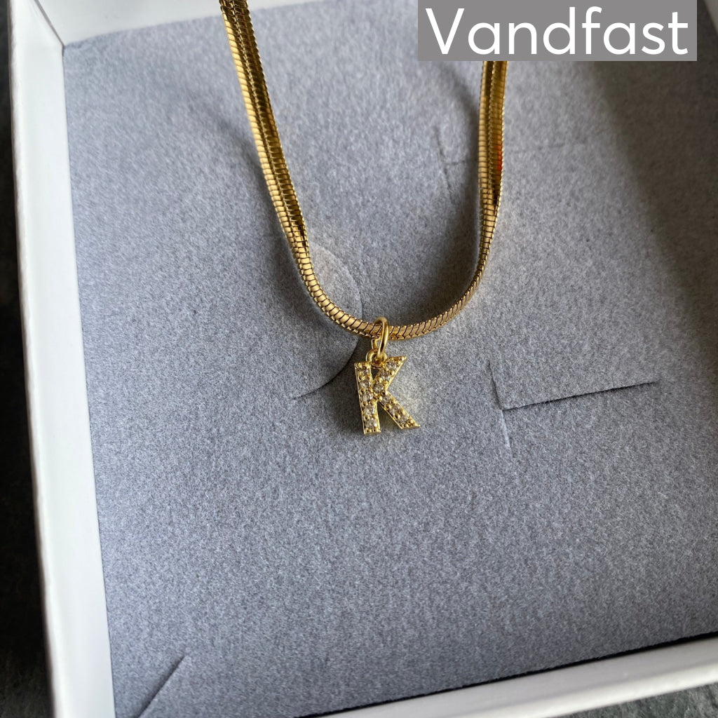 Annebrauner Slangebogstav Halskæde 18k Guldbelagt