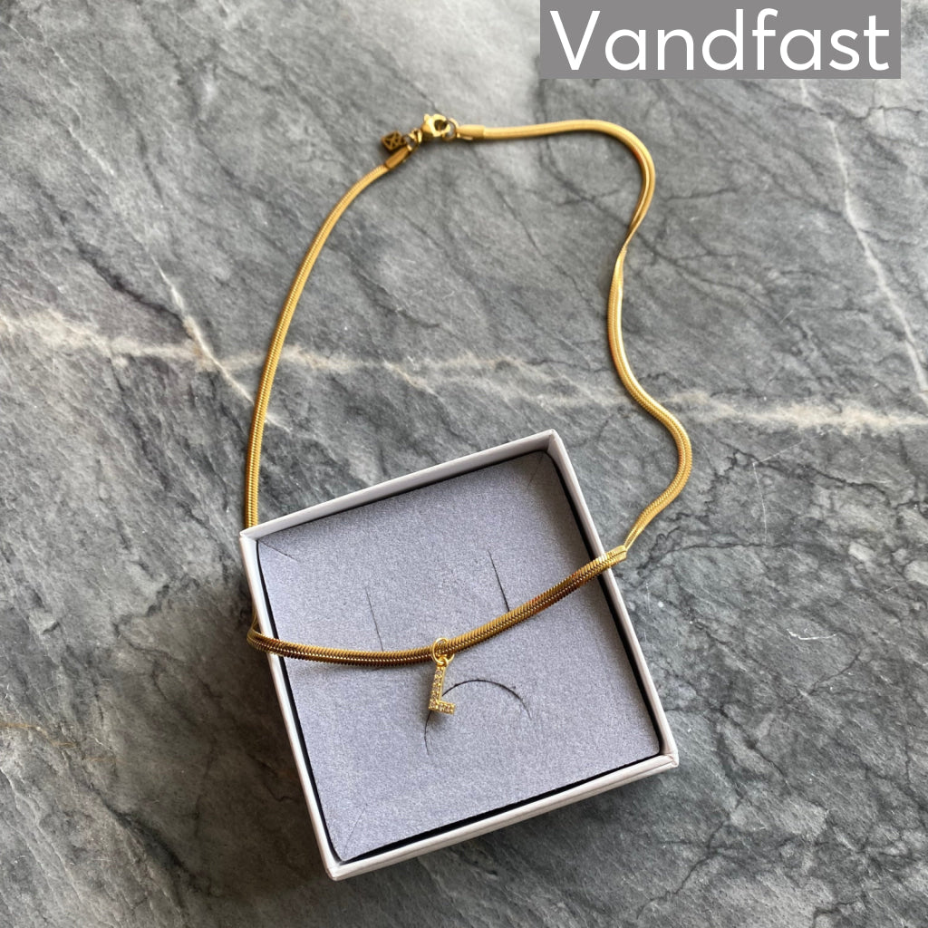 Annebrauner Slange Bogstav Halskæde - 18k Guldbelagt