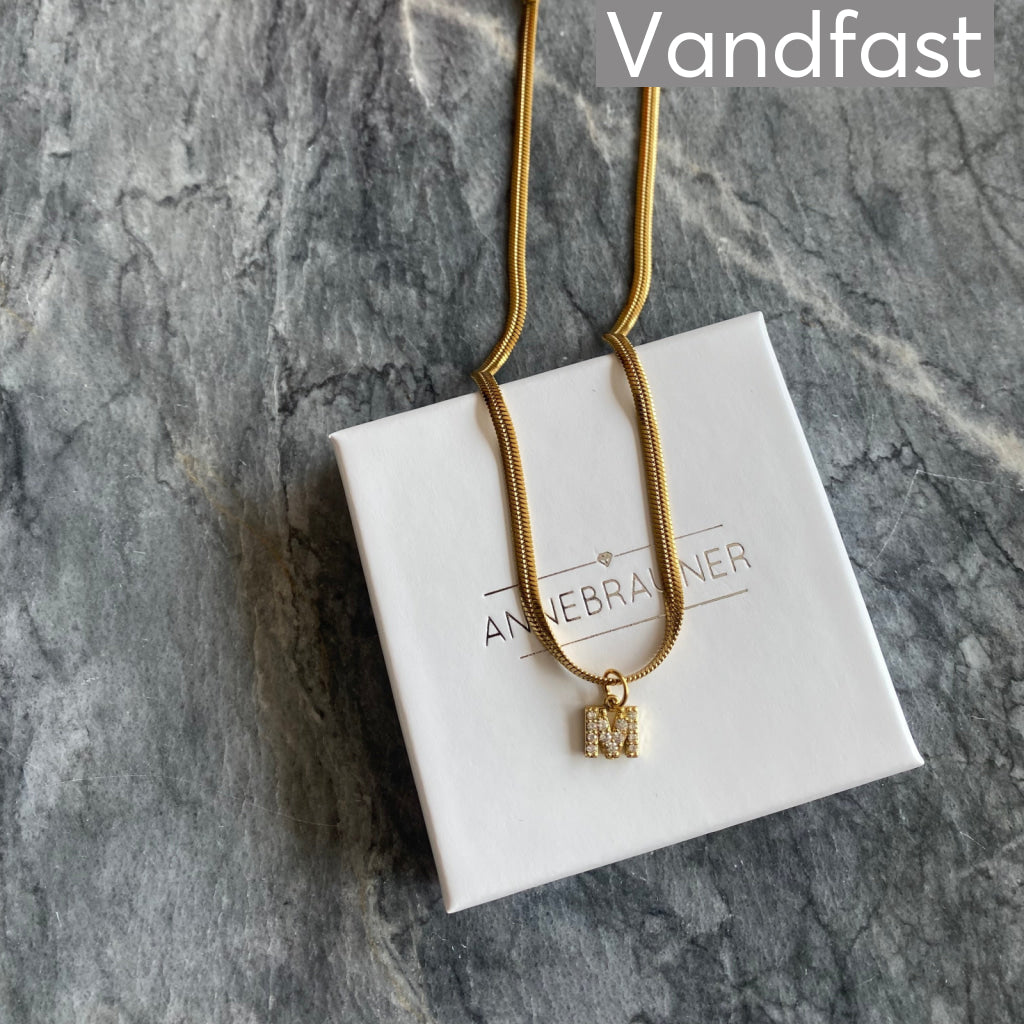 Annebrauner Slange Bogstav Halskæde 18k Guldbelagt