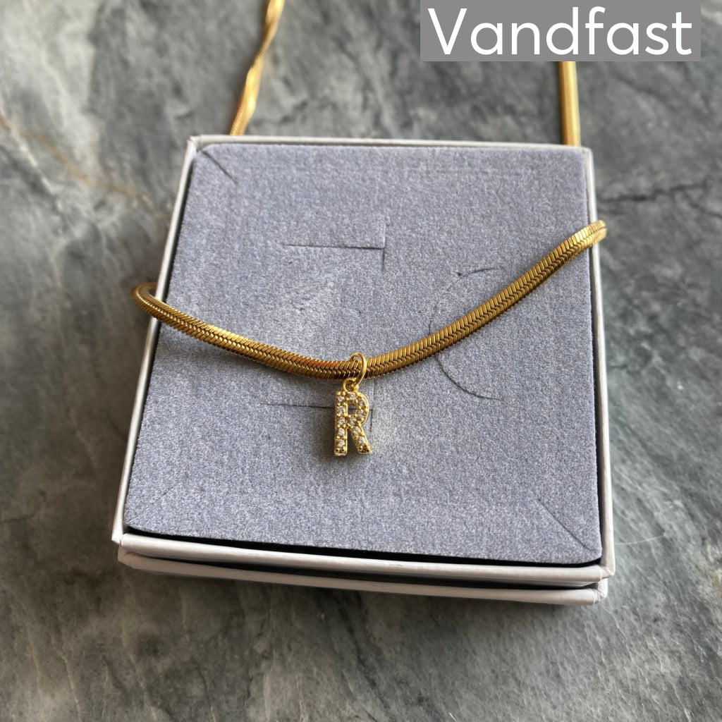 Annebrauner Slange Bogstav Halskæde 18k Guldbelagt