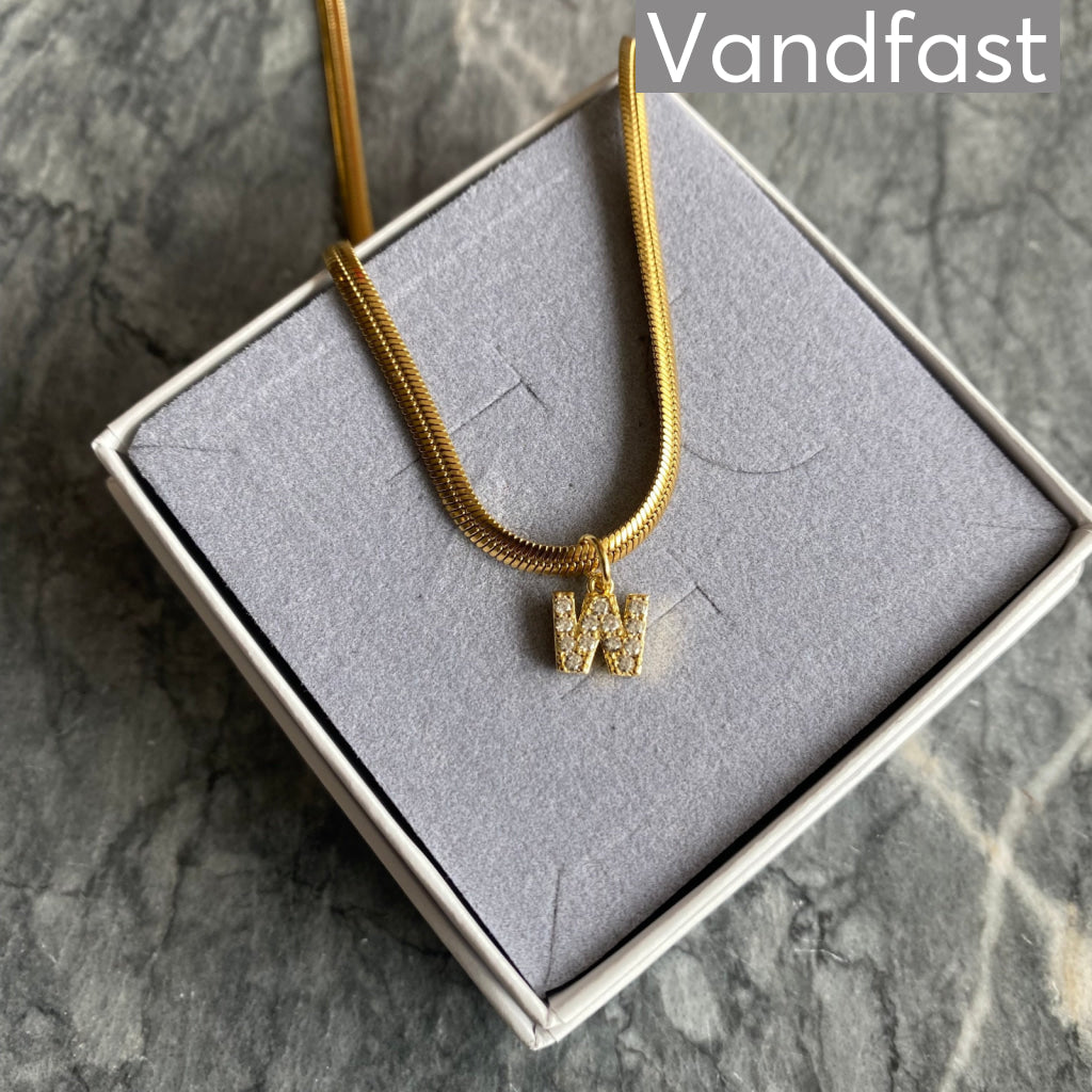 Annebrauner Slange Bogstav Halskæde 18K Forgyldt