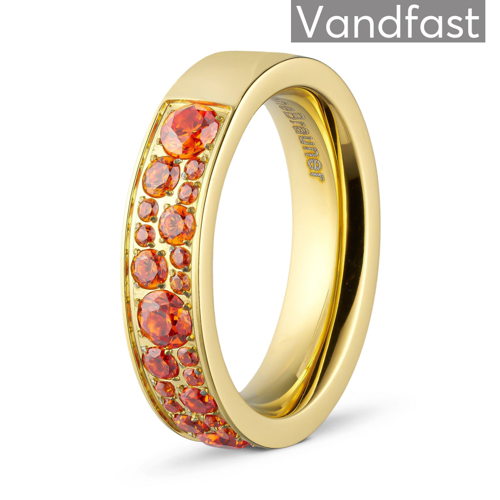 Annebrauner Funklende Orange Ring - 18k Guldbelagt Smykke