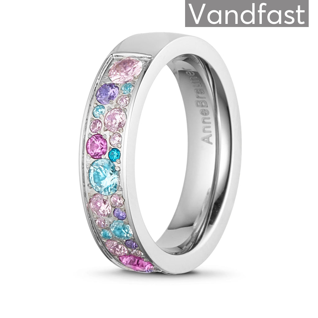 Annebrauner Funklende Pinkviolet Ring i Eksklusiv Æske
