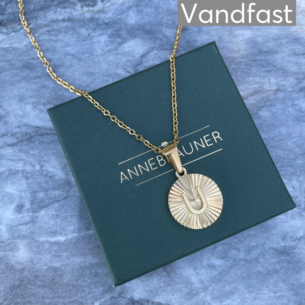 Annebrauner Solstråle Bogstav Halskæde - 18k Guldbelagt