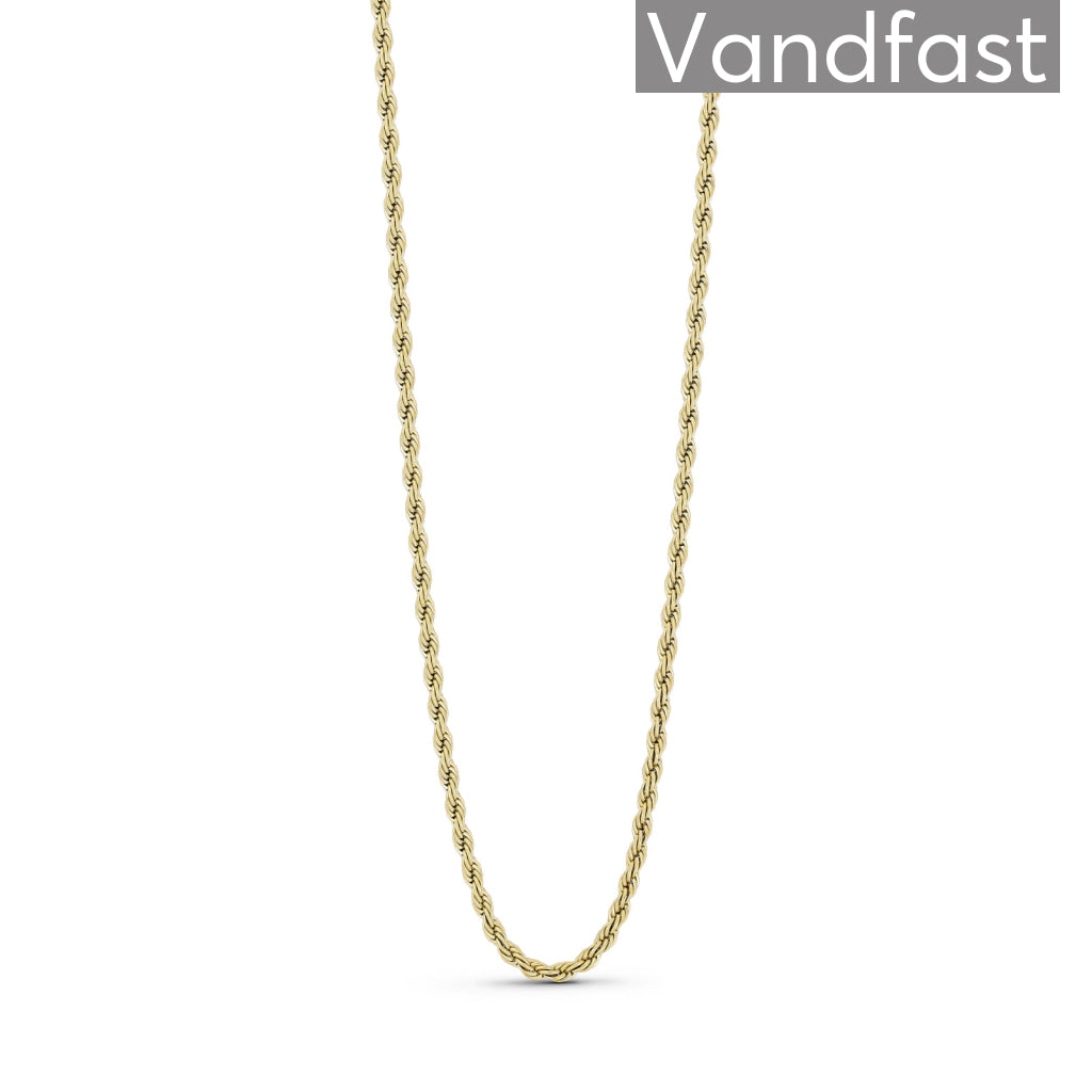 Annebrauner Swirl 2 Mm Halskæde - 18K Guldbelagt Smykke