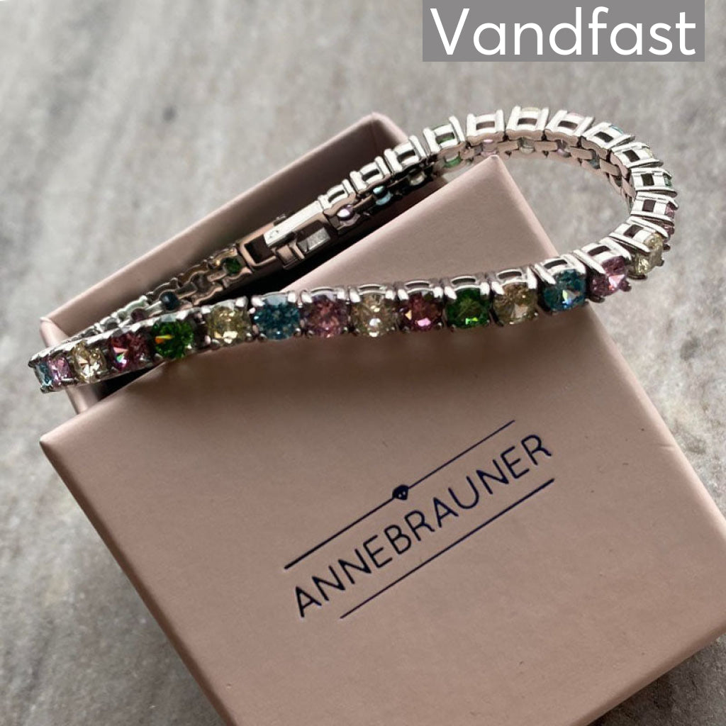 Annebrauner Multicolor 4mm Tennis Armbånd - Eksklusiv Æske