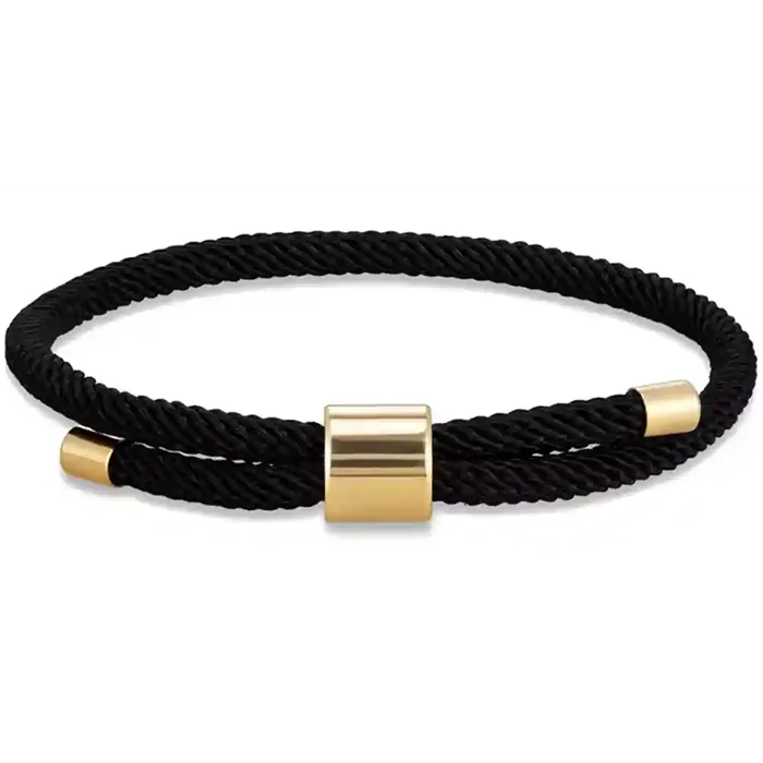 Urban Rope Black – Maskulint Armbånd i Sort og Forgyldt Stål