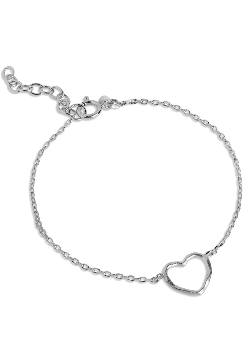 ?ø Enamel - Armbånd - Bracelet Organic Heart - Silver