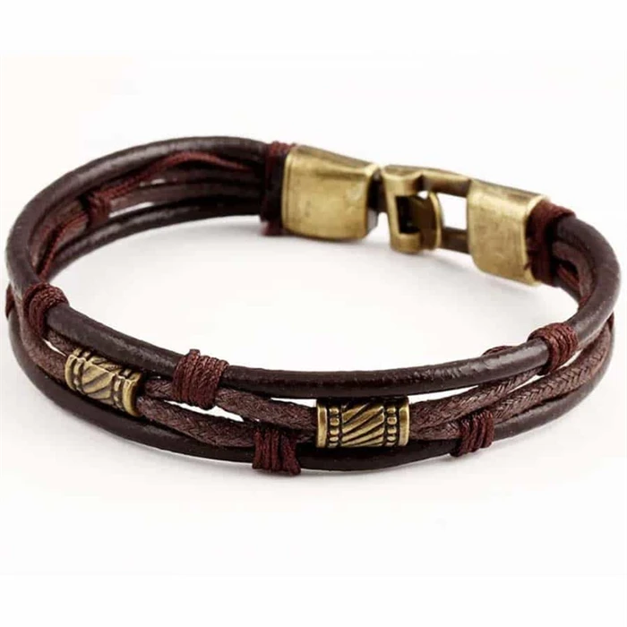 Vintage Mørk Brun Armbånd i Bronze - Elegant Modeaccessory