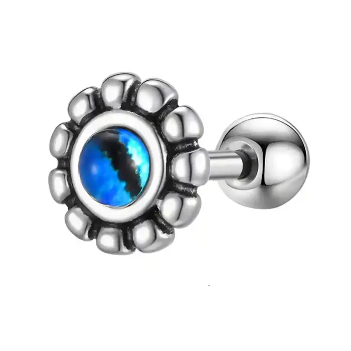 Blå Nova Ørestik til Mænd i Rustfrit Stål - Unik Stil