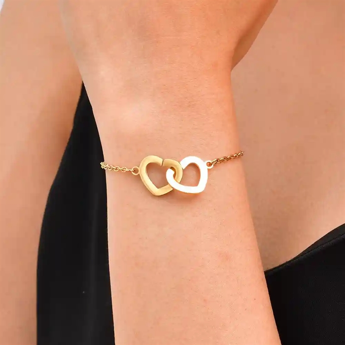 Sammenflettede Hjerter Armbånd i Rustfrit Stål - Black Friday!