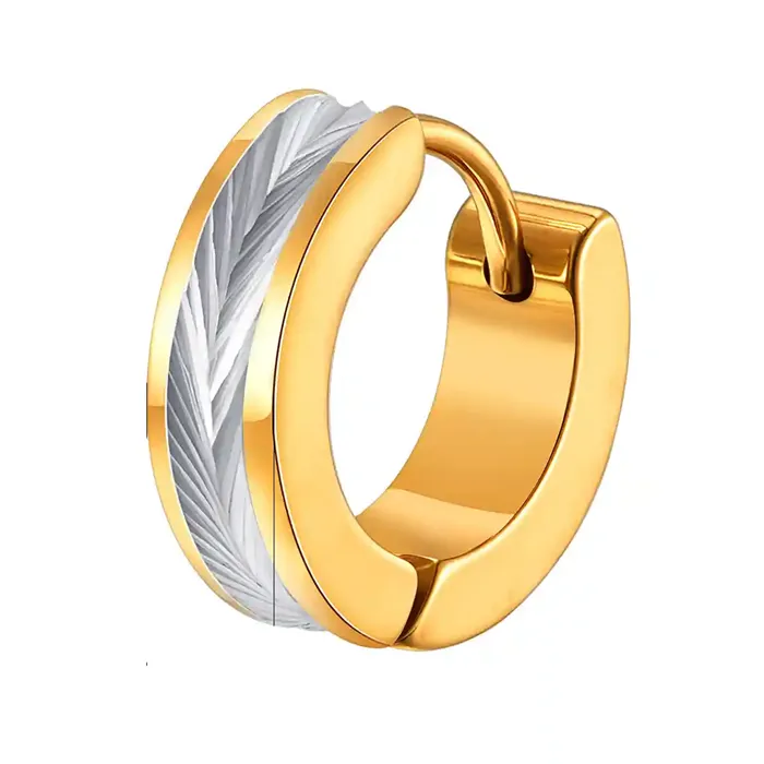 Stål Groove Hoop - Maskulin ørering i forguld stål
