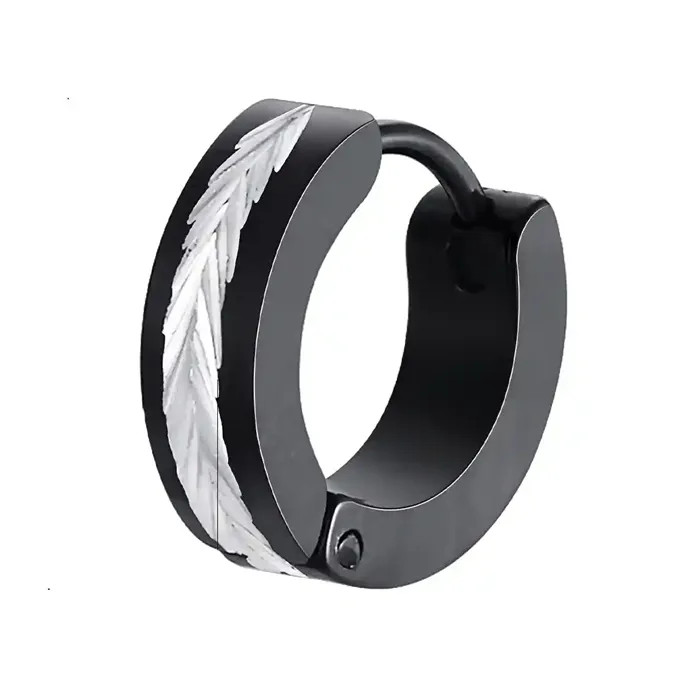 Sort Stål Groove Hoop - Maskulin Herreørering Pr. Stk