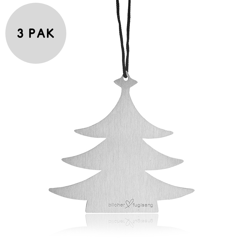 3-pak Sølvfarvet Juletræer i Stål - Jule Tilbud